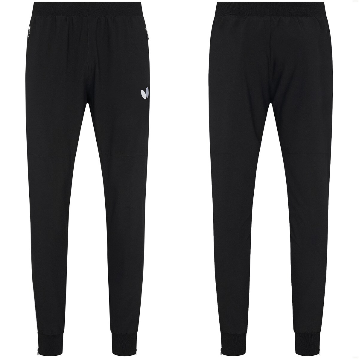 Butterfly Table Tennis Ikoma Tracksuit - Black Pants - Front & Back